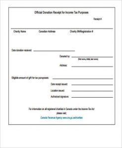printable donation form template sample official donation receipt