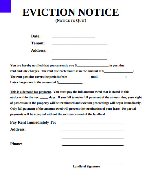 printable eviction notice