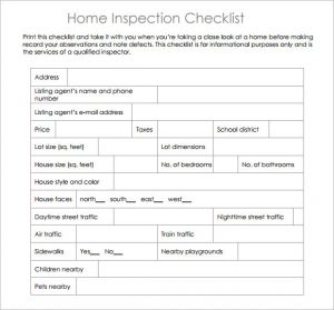 printable home inspection checklist for buyers home inspection checklist