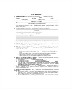 printable lease agreement free printable lease agreement