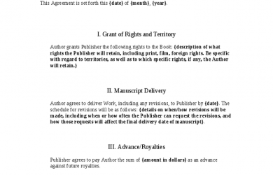 printable menu template book publishing contract