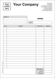 printable order form template a order forms x