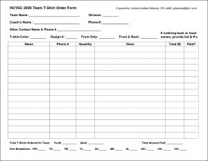 printable order form template excel shirt order form template