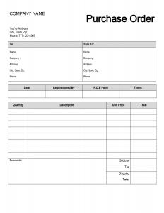 printable order form template free printable purchase order form template