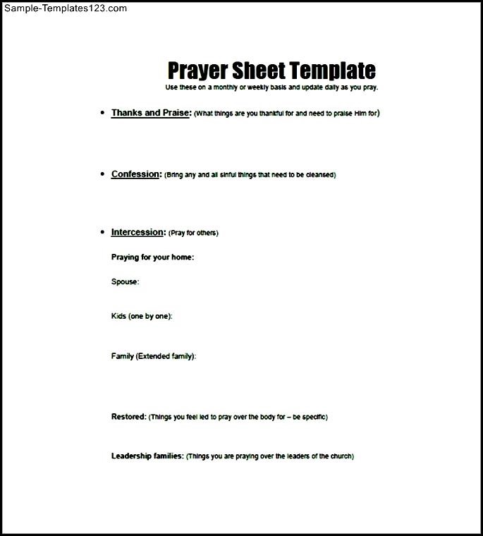 printable prayer list