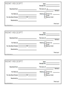 printable rent receipt free printable rent receipt