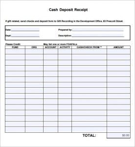 printable rent receipts simple cash deposit receipt
