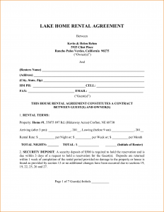 printable rental agreement house rental agreement