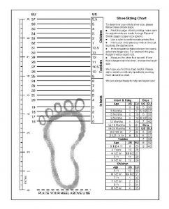 printable shoe size chart printable shoe size chart adult