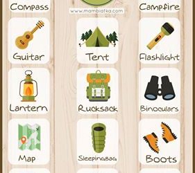 printable time cards camping vocabulary poster free recources printables for kids