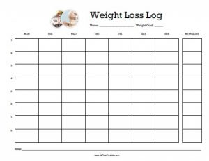 printable weight loss chart printable weight loss calendar
