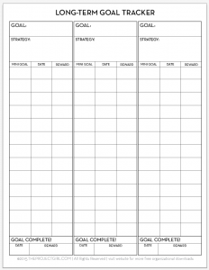 printable weight loss chart theprojectgirl long term goal tracker