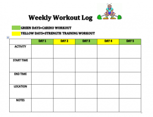 printable workout log weekly workout log