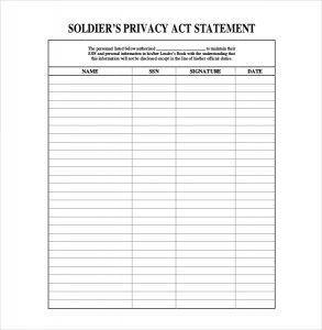 privacy act statement easy download soldiers privacy act statement sheet