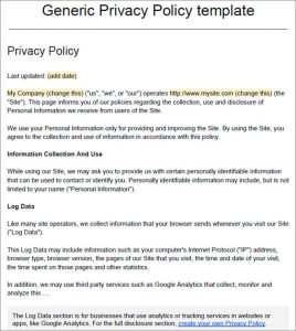 privacy policy example privacy policy template