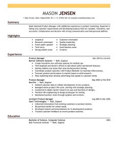 product manager resume product manager marketing emphasis