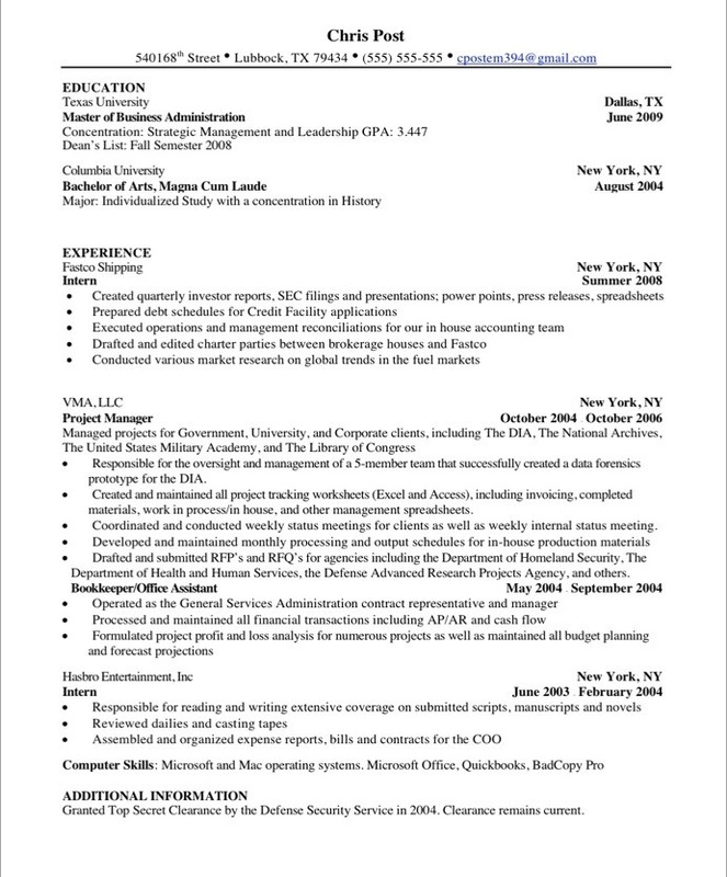 product manager resume