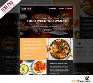 professional e mail template food and restaurent e newsletters free psd template