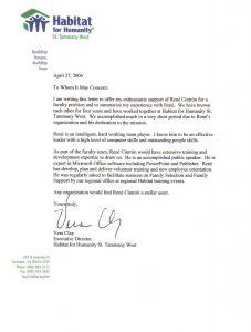 professional letter of recommendation hfh recommendation