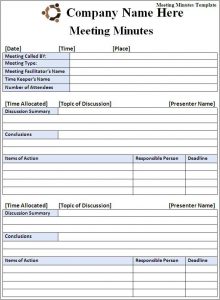 professional report templates meeting minutes image