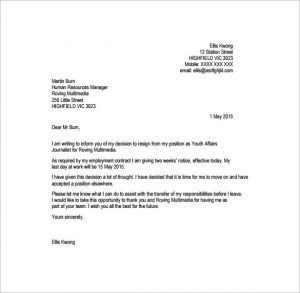 professional resignation letter journalist professional resignation letter free pdf template