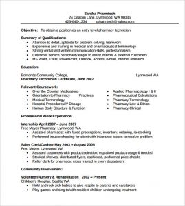professional resume formats free download free sample pharmacist resume