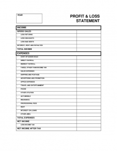 profit and loss form sheets personal blank profit and loss statement template sample x