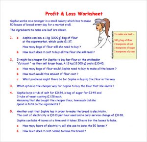 profit and loss statement for self employed profit and loss worksheet template