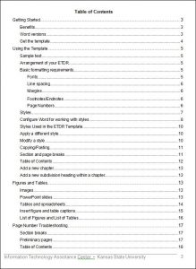profit and loss templates table of contents template