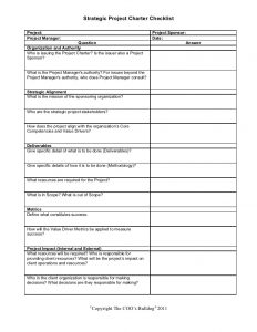 project charter sample strategic project charter checklist template