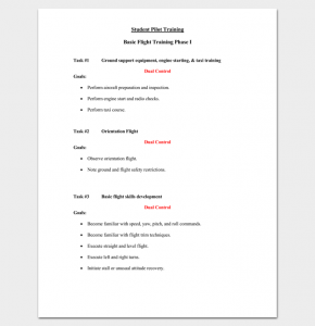 project outline template pilot training outline template