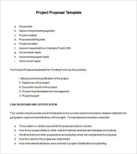 project proposal format project proposal example