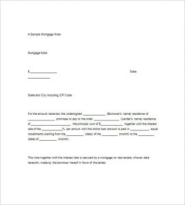 promissory note sample mortgage promissory note template