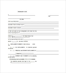 promissory note template blank promissory note form