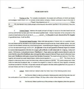 promissory note template word promissory note template free word pdf format download