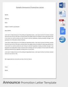 promotion announcement email announcement of promotion letter template