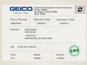 proof of auto insurance template free geico car insurance card template