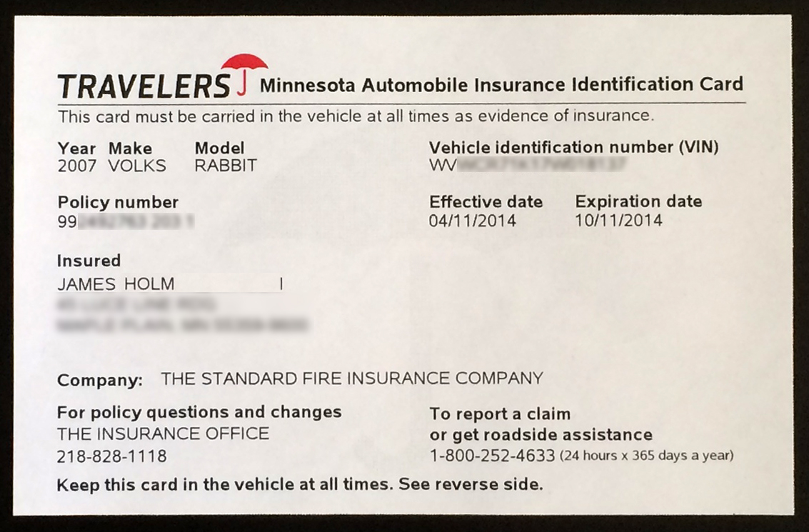 proof of auto insurance template free