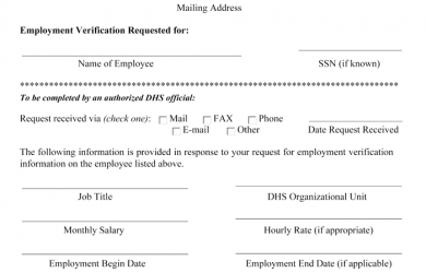 proof of employment form doc verification of employment form template employment