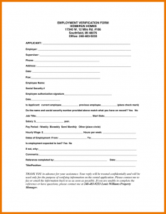 proof of employment form job verification form employment verification form