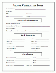 proof of income form income verification form