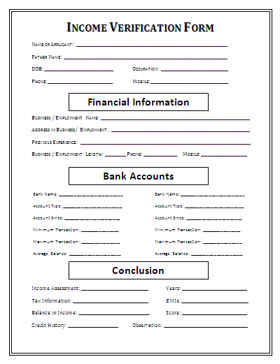 proof of income form