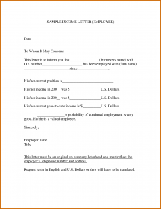 proof of income letter income proof letter sample