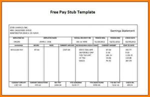 proof of income template free printable pay stubs template best template idea within free printable paycheck stubs