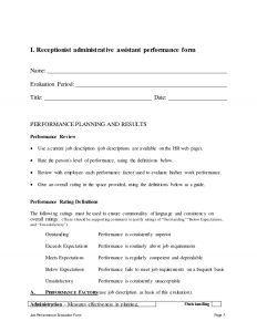 proof of income template receptionist administrative assistant perfomance appraisal