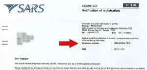proof of income template sars it notification of registration