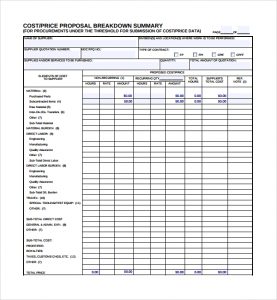 proposal template doc example of price proposal template