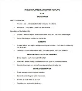 provisional patent example sample provisional patent application document