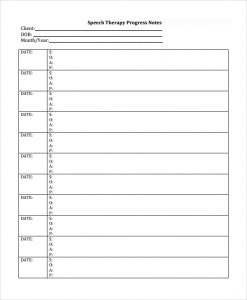 psychotherapy progress note template pdf speech therapy notes template
