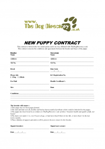 puppy bill of sale puppy sale contract template